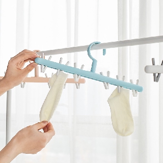 Móc Treo Quần Áo BANFANG Màu Trơn Với 6 Kẹp Nhựa Sáng Tạo Đa Năng