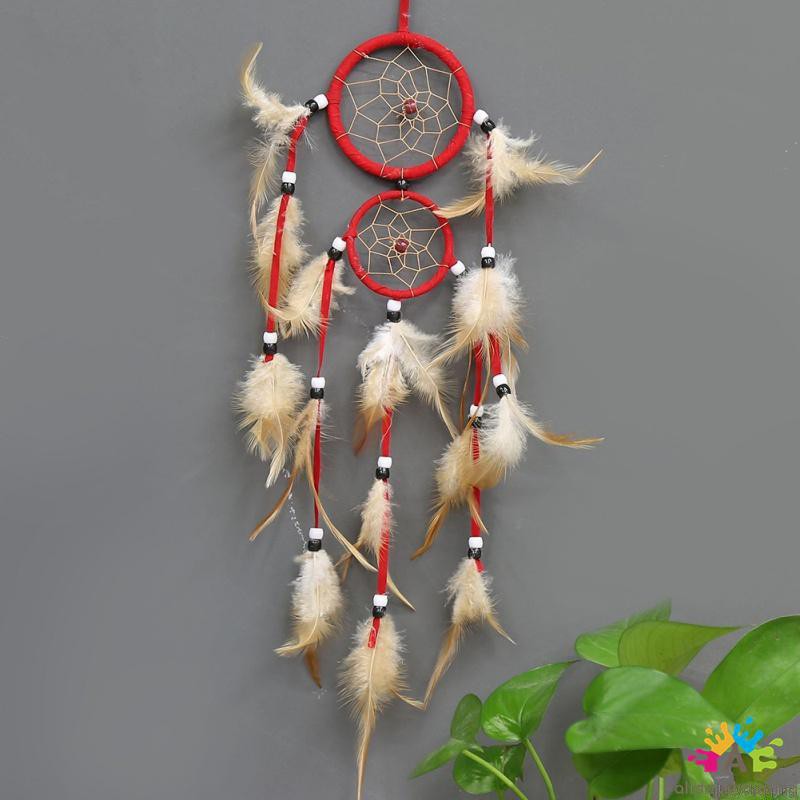 Vòng dream catcher hai lớp treo tường trang trí mang lại may mắn