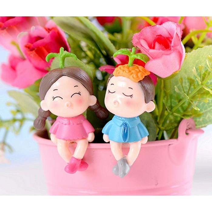 |FREESHIP| CẶP ĐÔI MẦM CÂY - Phụ kiện trang trí cây xanh để bàn làm việc, mô hình trang trí cho bể cá, tiểu cảnh