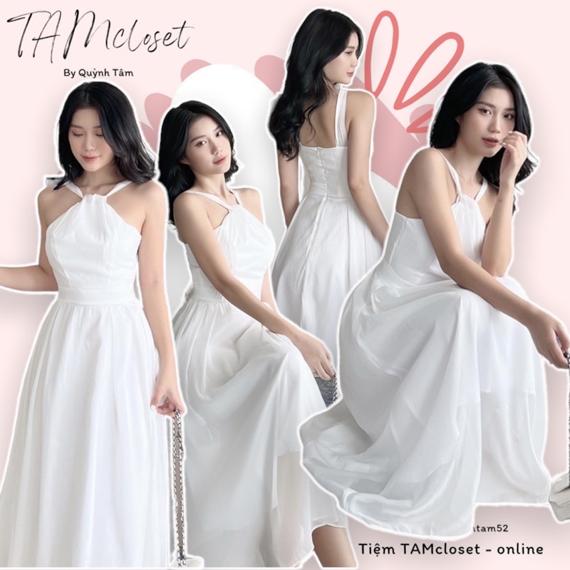 Đầm voan xoè cổ yếm TK1053