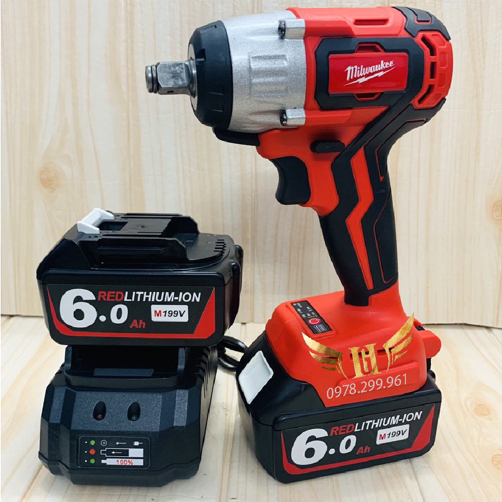 HÓT HÓT!!! Máy Siết Bulong Milwaukee 198V Không Chổi Than Pin 10 cell Lực Siết 400N.m