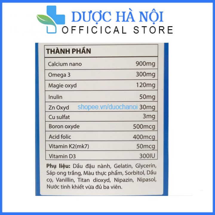 Liquid Calcium nano giúp phòng ngừa loãng xương, giúp xương chắc khỏe giảm đau nhức xương khớp glucosamin - Lọ 100 viên