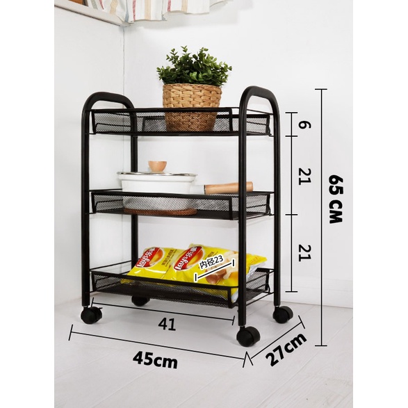Xe đẩy Spa 3 Tầng Thép Có Bánh Xe - XDS03