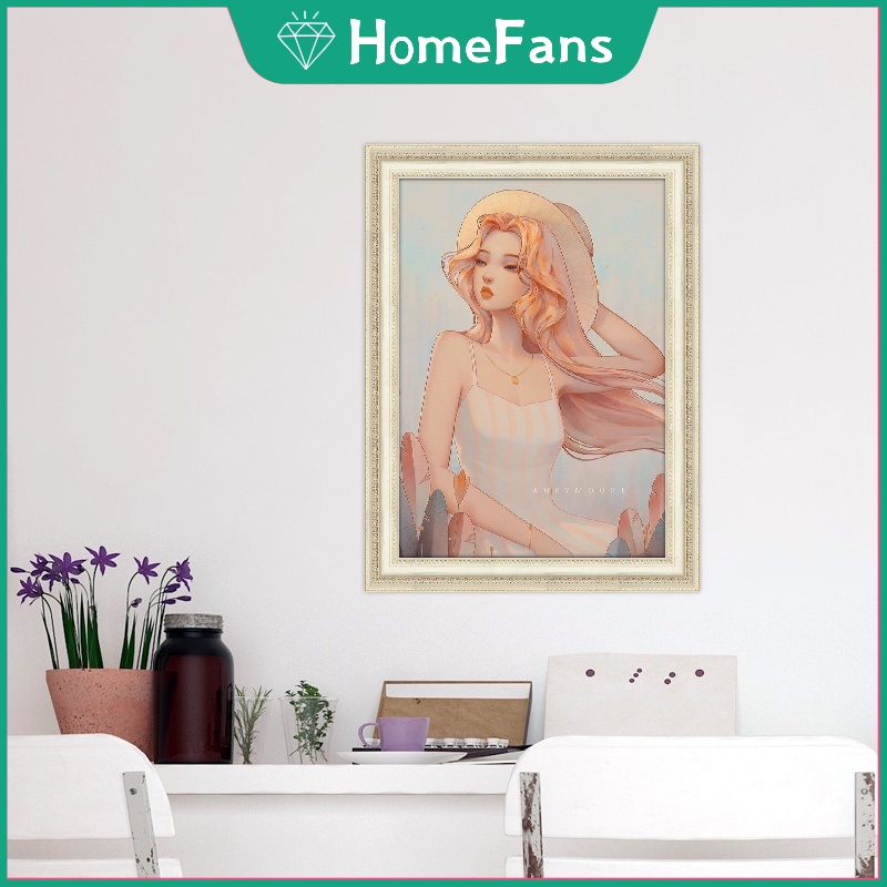 Tranh đính đá 5D tự làm 30x40cm hình cô gái trang trí nhà cửa