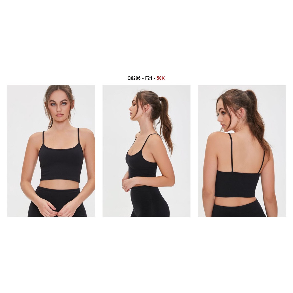 Q8206 - Áo thun 2 dây F21 croptop trơn