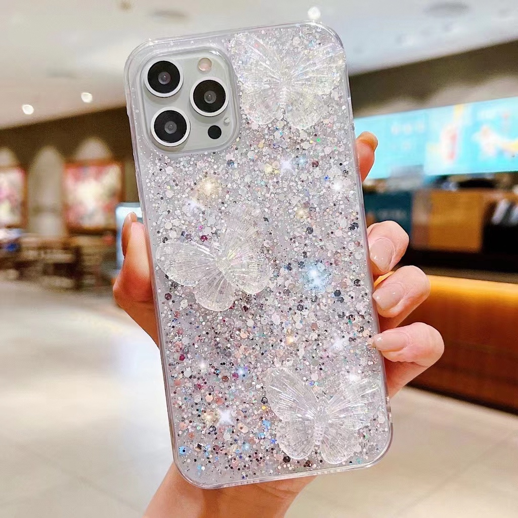 Ốp Điện Thoại Mềm Trang Trí Hình Bướm 3D Cho Xiaomi Mi 11T 11 10T lite POCO X3 Pro M3 Redmi Note 8 7 Pro