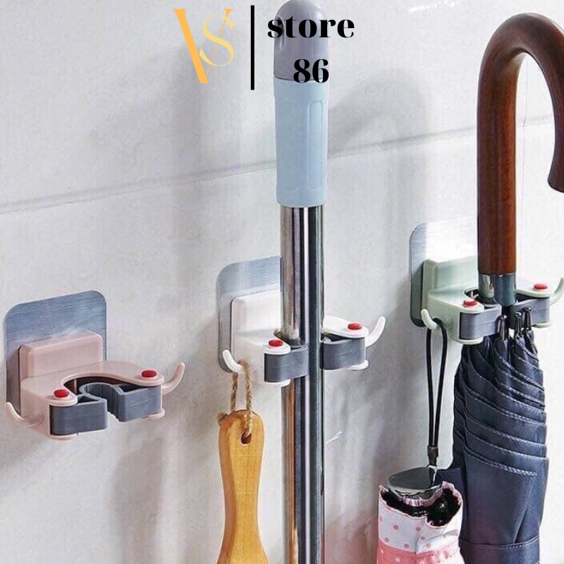 Giá gắn tường dùng để treo chổi/cây lau nhà tiện lợi cho nhà tắm / nhà bếp
