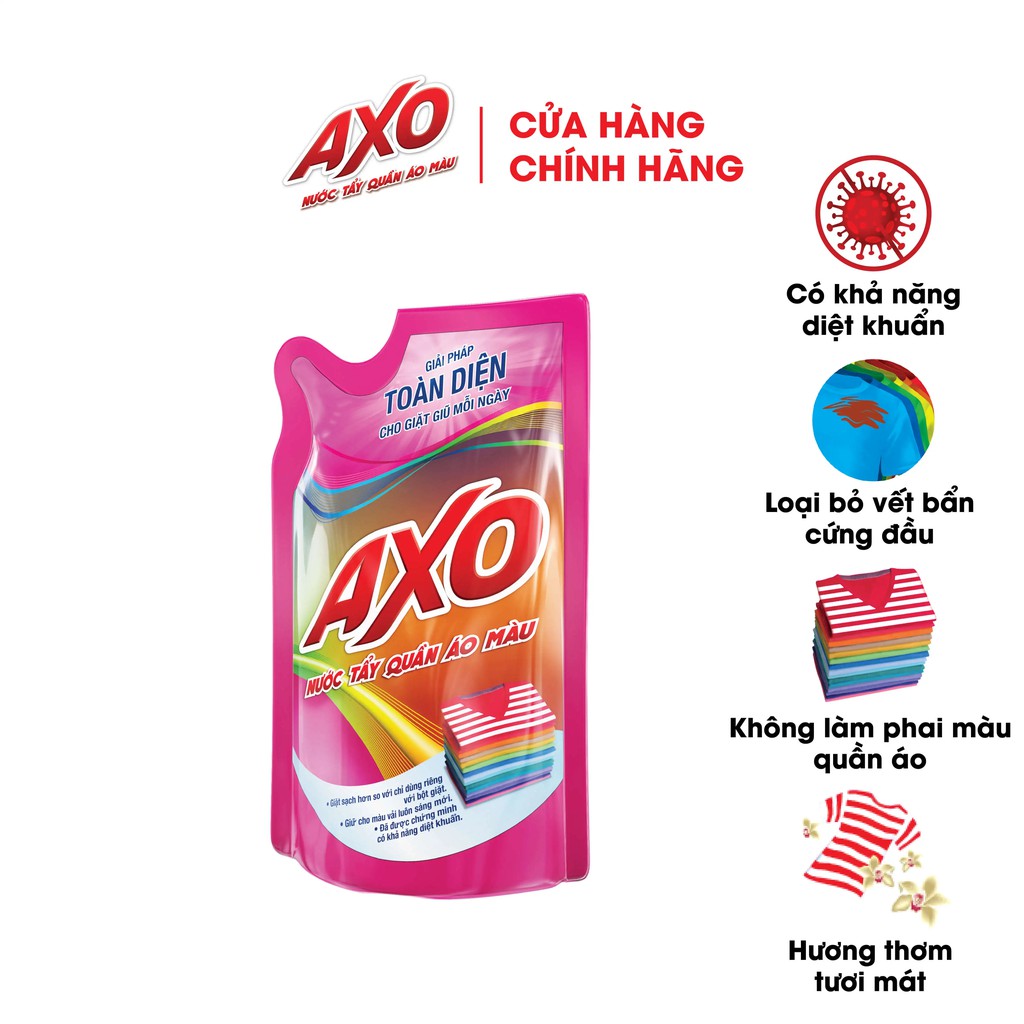 Nước Tẩy Quần Áo Màu AXO Hương Hoa Đào Túi 400ml