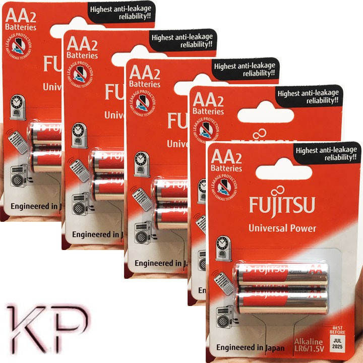 10 Vỉ Pin AA ALKALINE Fujitsu LR6 2B FU-W-FI_SIZE Vỉ 2 Viên.