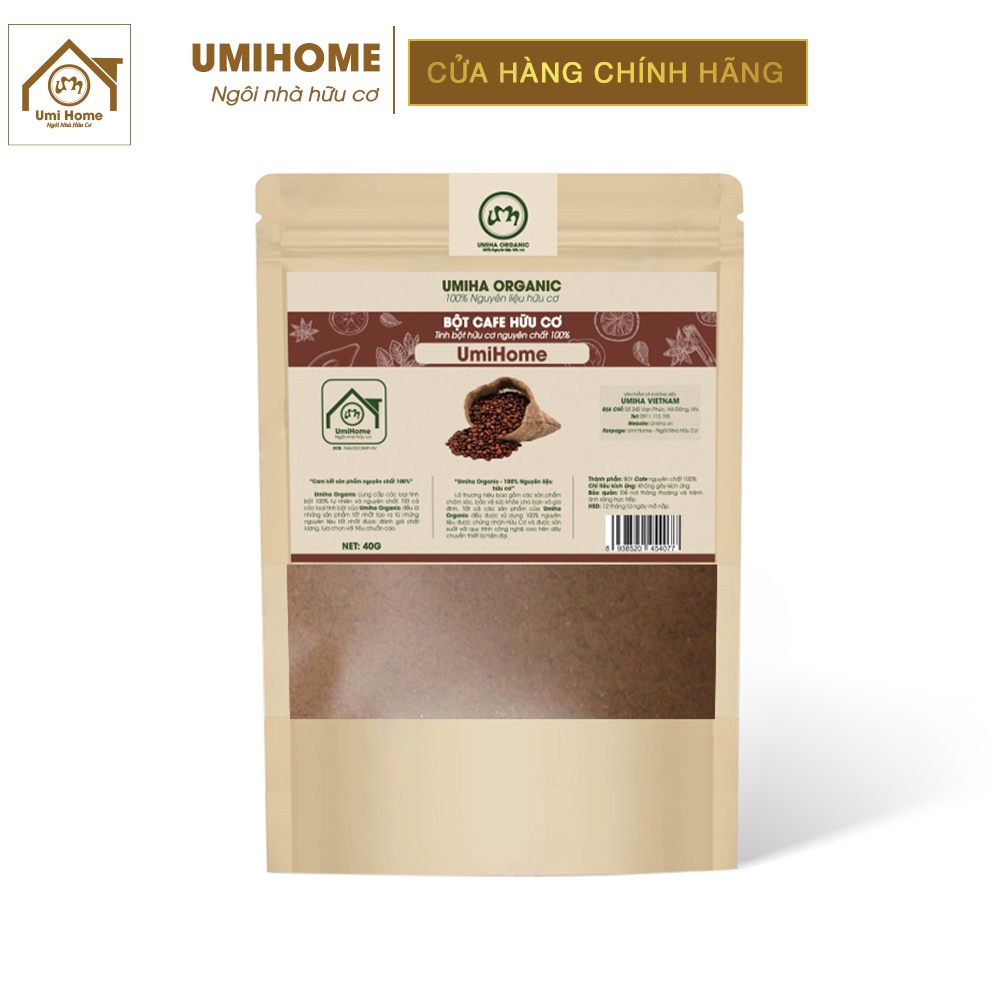 Bột Cafe trắng da hữu cơ UMIHOME nguyên chất 135G