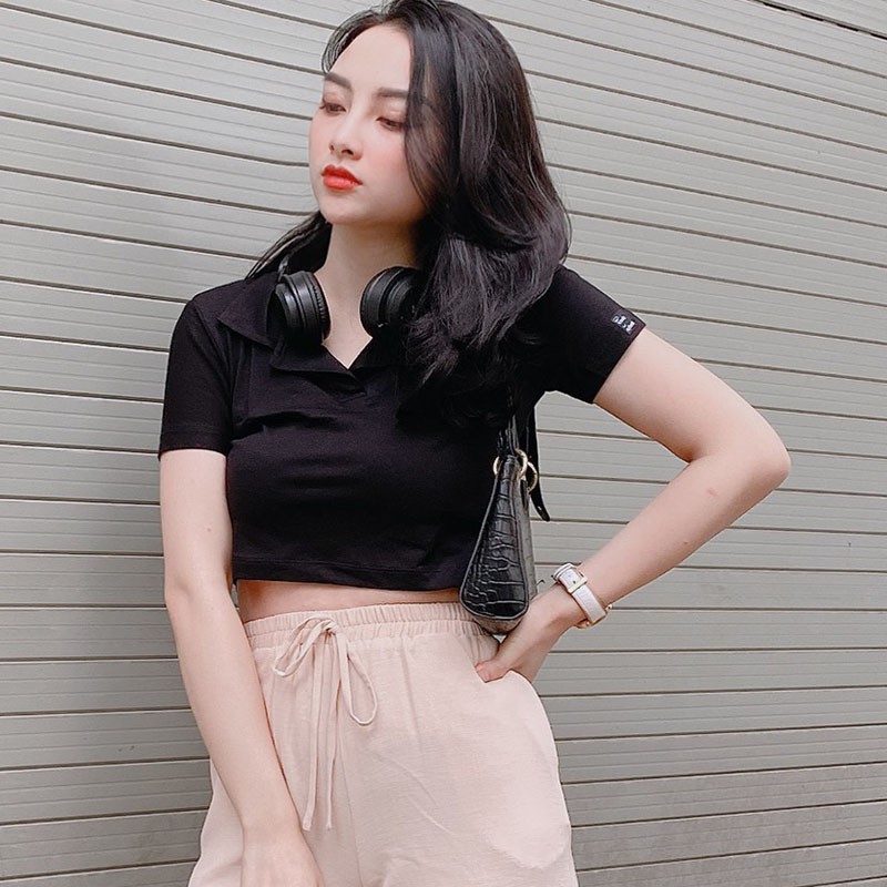 Áo Croptop Nữ MOLENTO Áo Polo Nữ Crt Thun Sơ Mi Ulzzang Crop Top Phông Cổ Bẻ Kiểu Ôm Body Có Cổ Tay Ngắn Đẹp - M16 | BigBuy360 - bigbuy360.vn