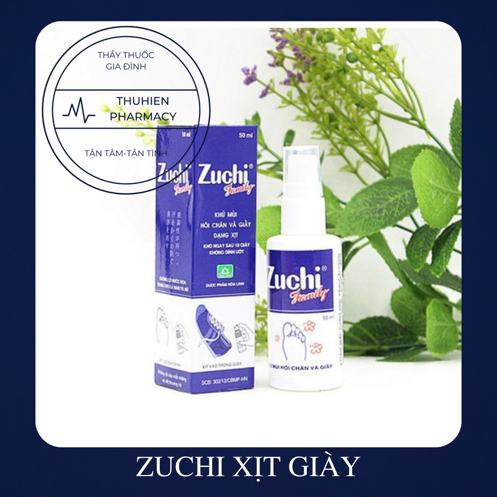 Khử Mùi Hôi Chân Và Giày Dạng Xịt Zuchi Family (Lọ 50ml)