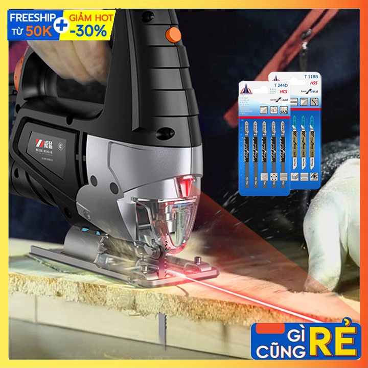 Máy cưa cầm tay chạy điện 710W, Máy cưa lọng đa năng tặng 10 lưỡi cưa