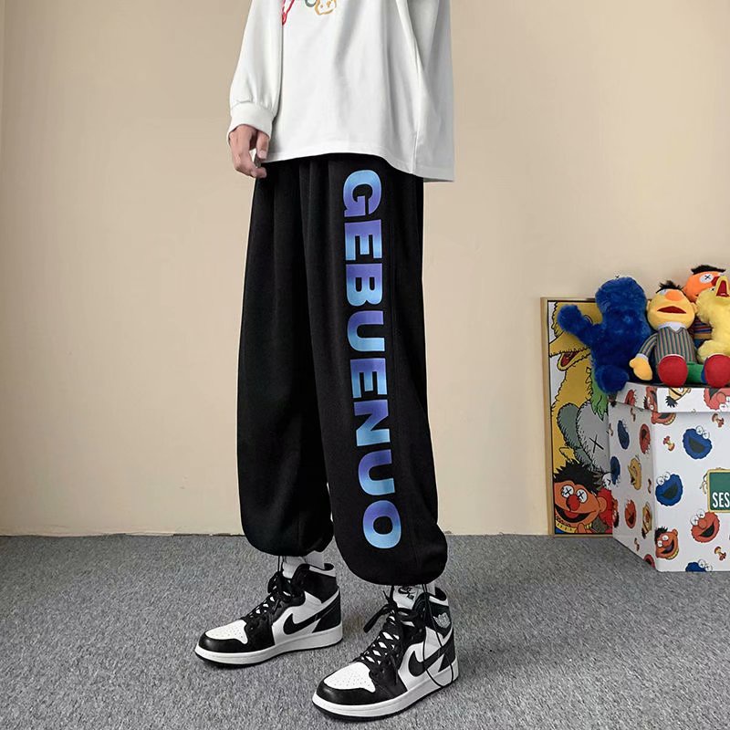 Quần thể thao ống rộng nhuộm màu phong cách Nhật Bản thời trang cho nam size M-5XL