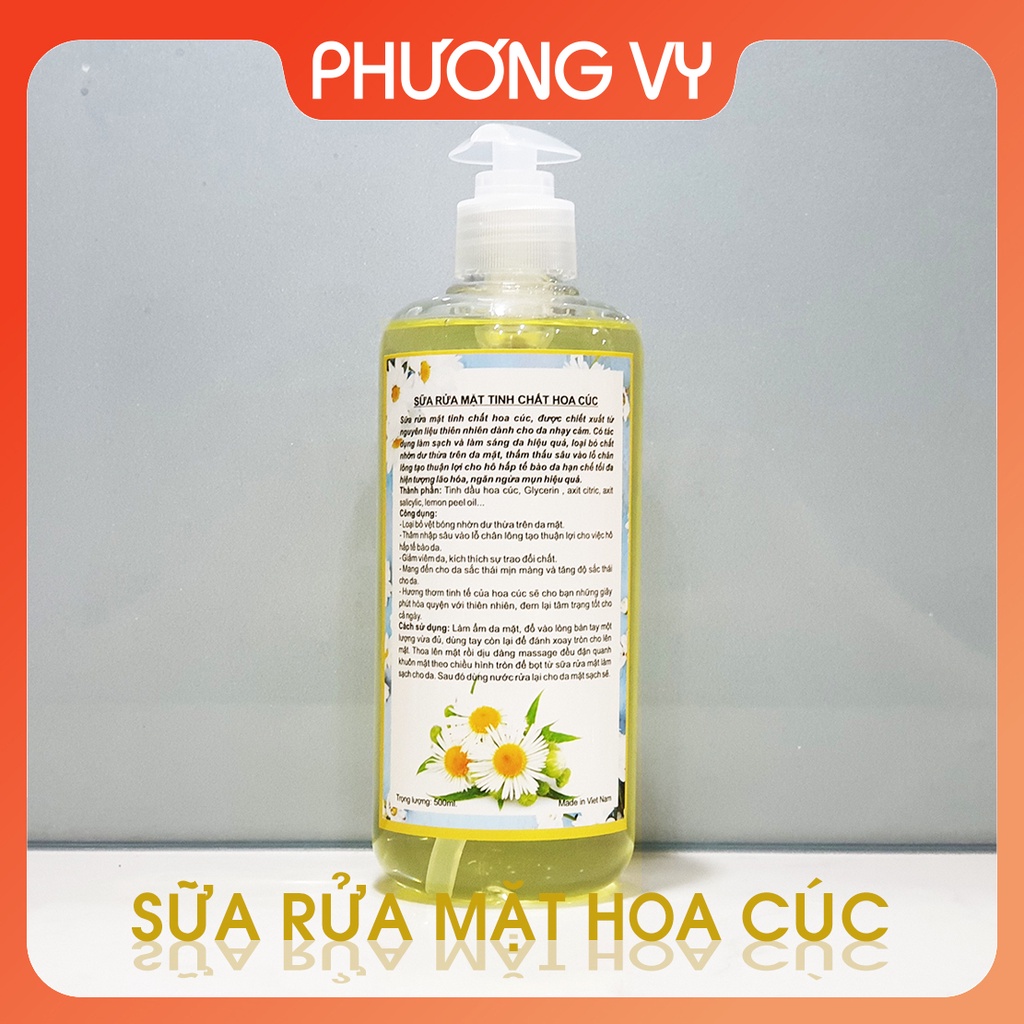 Sữa rửa mặt các loại 500ml cho Spa, hoa hồng, hoa cúc, lô hội, rong biển.