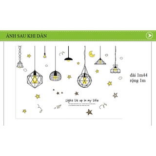 Decal dán tường Khung ảnh và dây đèn