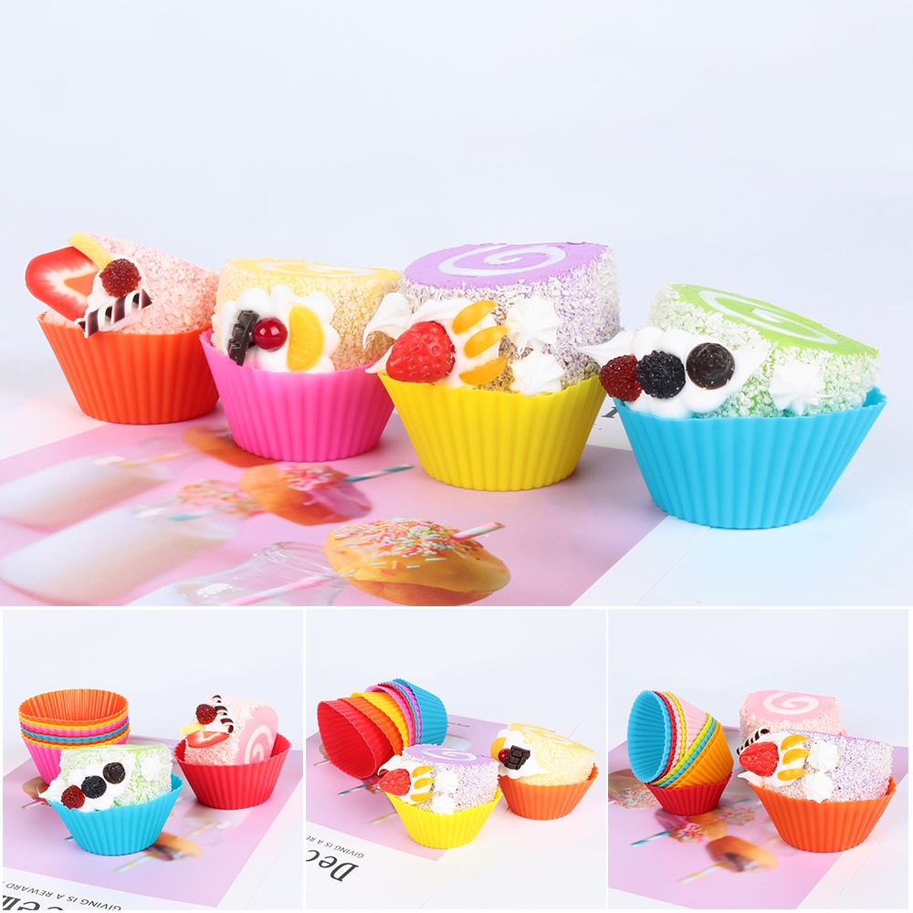 6/12 Đế silicone làm bánh cupcake có thể tái sử dụng