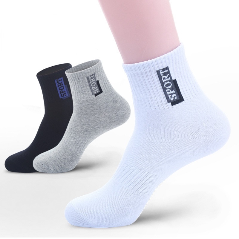 Vớ cotton thể thao cổ cao thấm hút mồ hôi không mùi cho nam