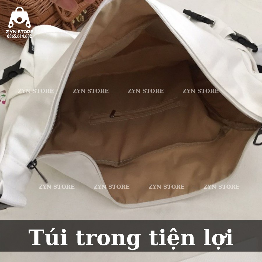 Túi Đeo Chéo Canvas Cỡ Lớn Thời Trang Hàn Quốc Học Sinh Sinh Viên