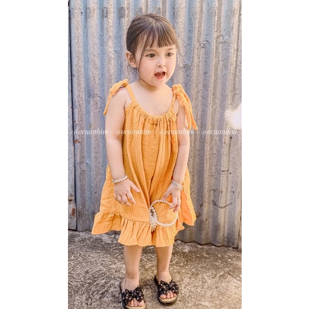 Váy hai dây xô muslin siêu xinh cho bé ❤️