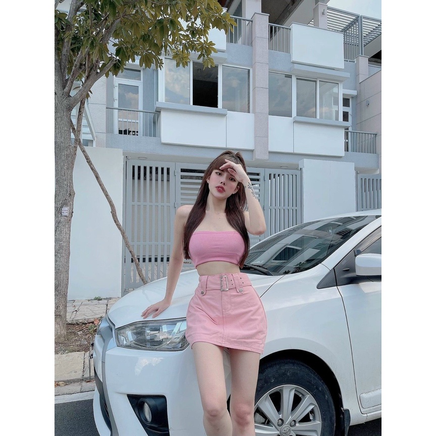 Chân váy kaki nút thắt nơ eo xinh TV1512