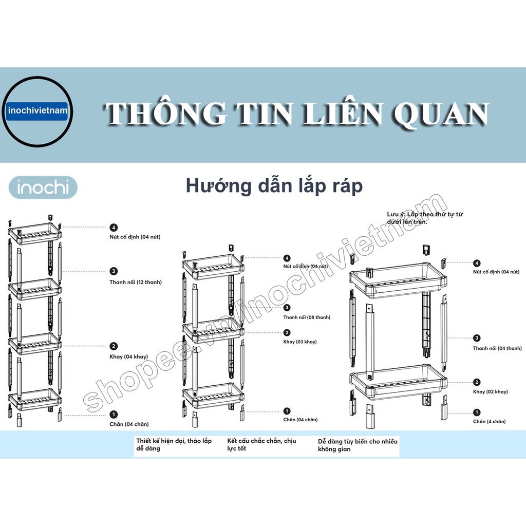 Kệ đa năng Tokyo 2 tầng 3 tầng 4 tầng Inochi