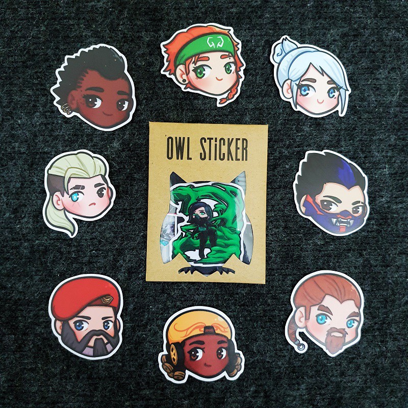 Bộ hình dán game VALORANT sticker pvc chống nước cao cấp, không bay màu - Owl Sticker