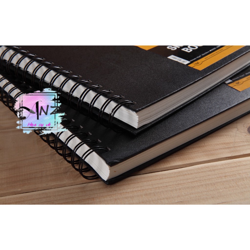 Sổ vẽ chì Potenate lò xo đen - Sổ vẽ phác thảo chì, chì màu, phấn , sáp ... Potentate, Spiral Hard Cover