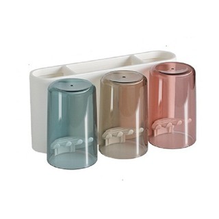 Kệ để đồ bàn chải đánh răng kèm 3 cốc trong suốt Ecoco E1925