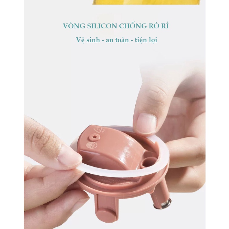 Bình đựng dầu ăn, nước mắm, xì dầu thủy tinh 500ml nắp lật tự động