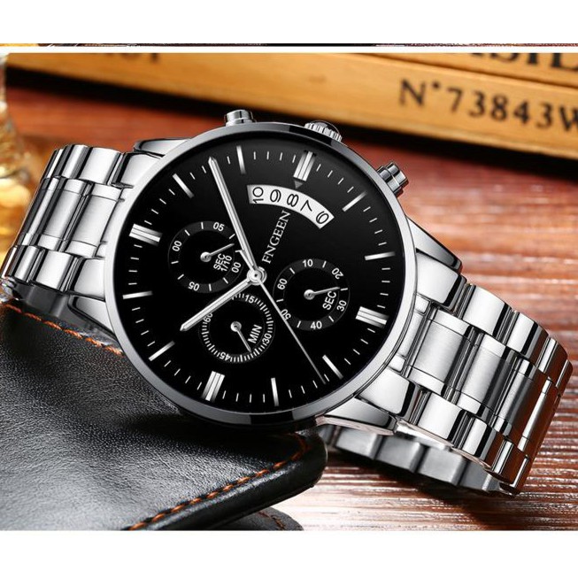(TRỢ GIÁ KHỦNG) Đồng Hồ Nam  FNGEEN JAPAN Lịch Ngày Phiên Bản Doanh Nhân Dây Thép Không Gỉ Cao Cấp | BigBuy360 - bigbuy360.vn