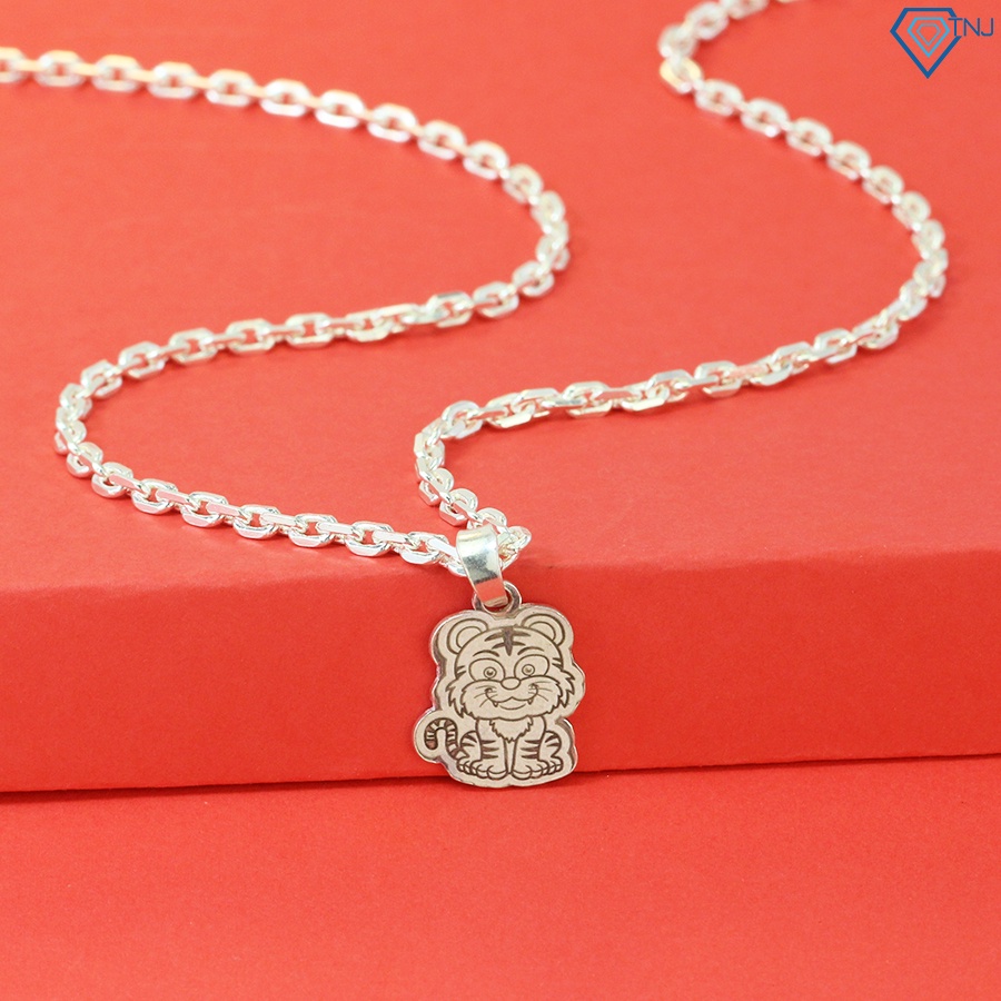 Dây chuyền bạc cho bé hình con hổ khắc tên DCT0069 Trang Sức TNJ