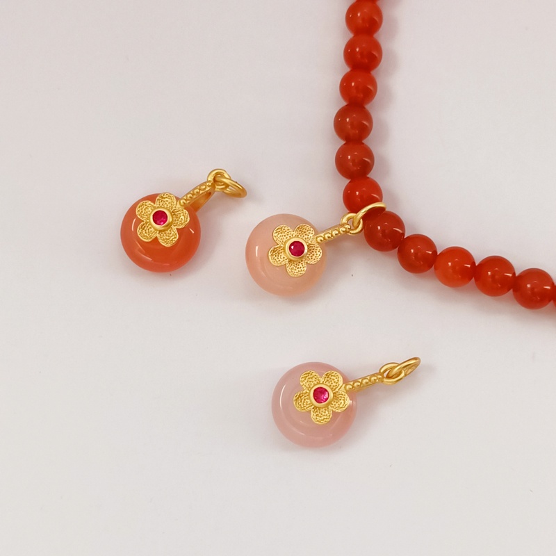 Bộ Hạt Đá Mã Não Tự Nhiên Màu Kẹo diy Kiểu Cổ Điển Dùng Làm Trang Sức