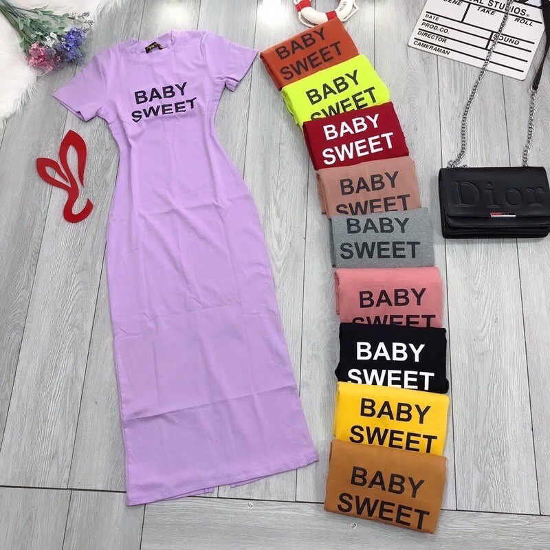 ĐẦM THUN ÔM BODY TAY NGẮN VỀ ĐỦ MÀU LUÔN NHA CẢ NHÀ .