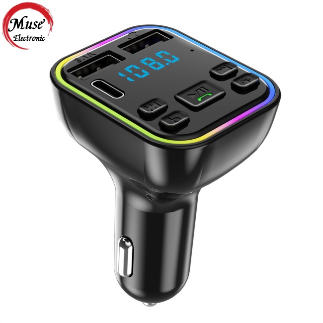 Máy Nghe Nhạc Mp3 Hai Cổng Usb 4.2a + pd Type C Kết Nối Bluetooth Có Đèn Nền Led Cho Xe Hơi