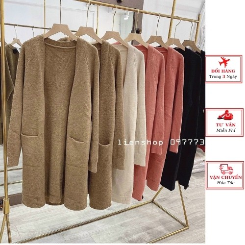 Áo khoác cardigan len nữ dáng dài thu đông ulzzang Hàn Quốc