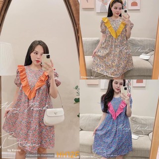 Váy hoa cổ bèo siêu đẹp . sỉ 120k