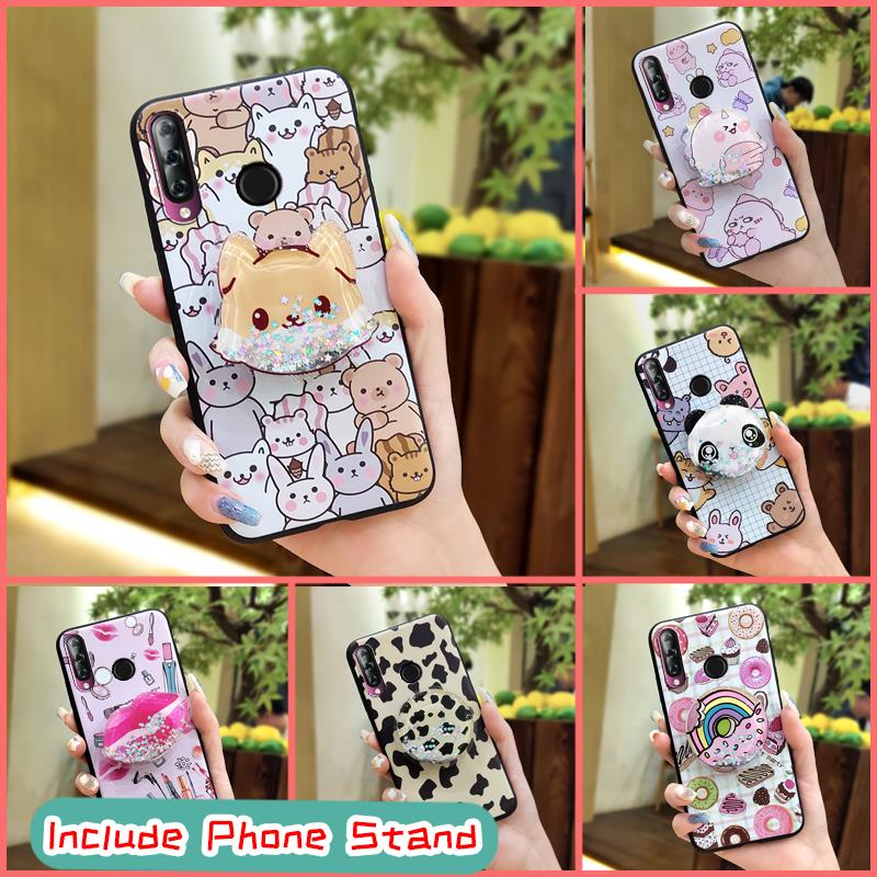 Ốp điện thoại mềm chống bụi bẩn hình hoạt họa dễ thương nữ tính kèm giá đỡ cho Itel S15/S15 Pro