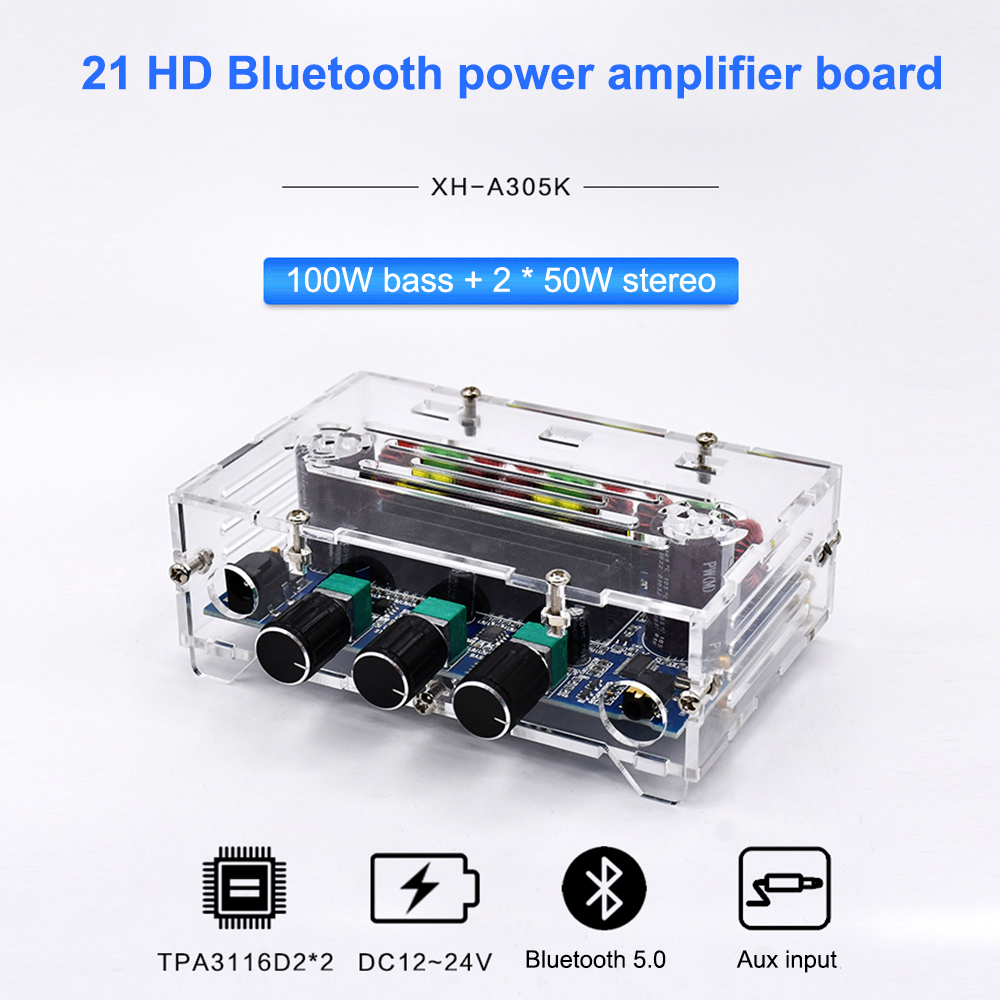 POWER CHANNEL Bảng Mạch Khuếch Đại Âm Thanh Kỹ Thuật Số Xh-A305 Bluetooth 5.0 Tpa3116D2 50wx2 + 100w 2.1