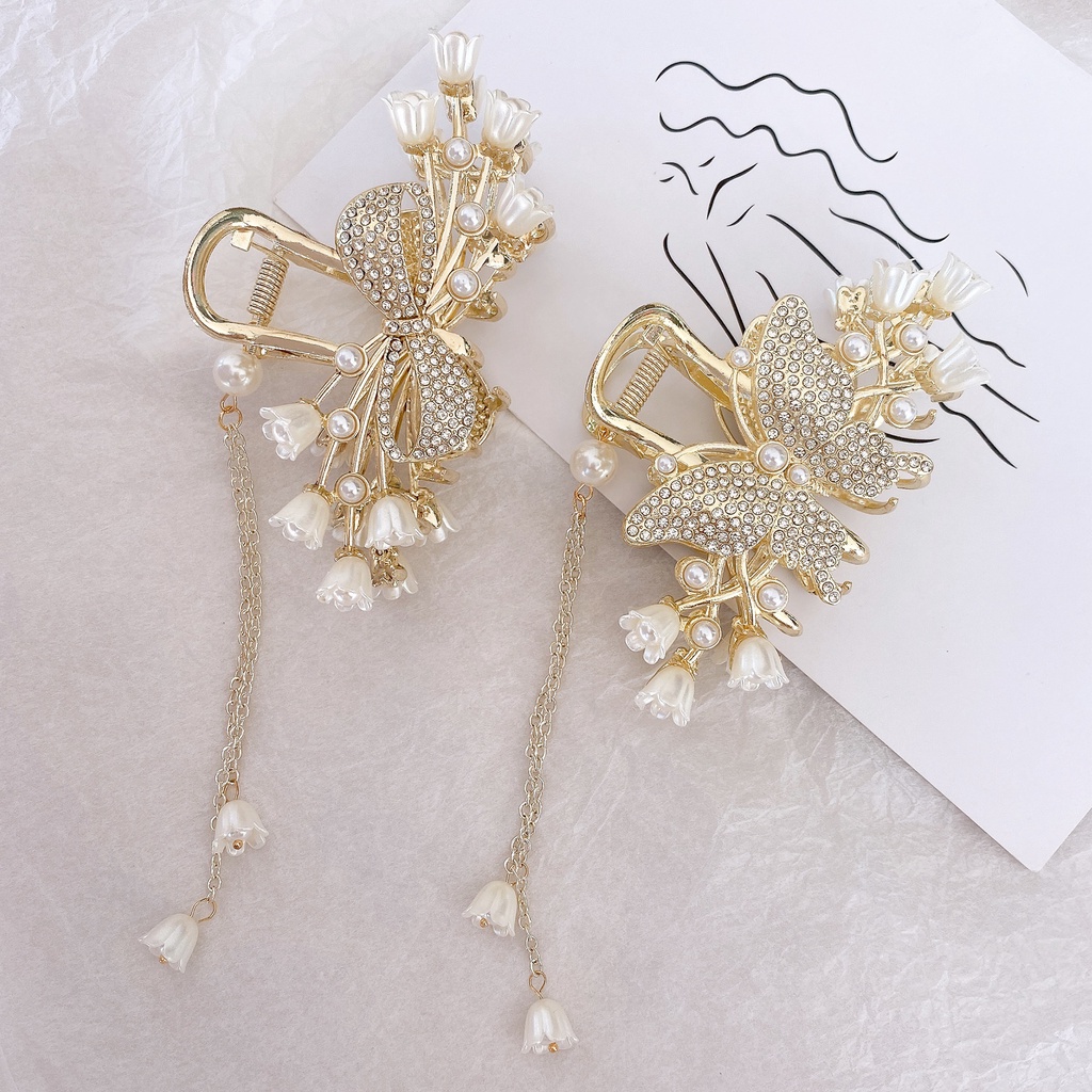 2022 Kẹp Tóc Cá Mập Cỡ Lớn Đính Bướm Thung Lũng Tinh Tế Mùa Hè Cho Nữ