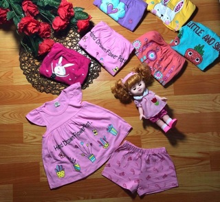 Freeship 99k TQ_Bộ cotton bé gái