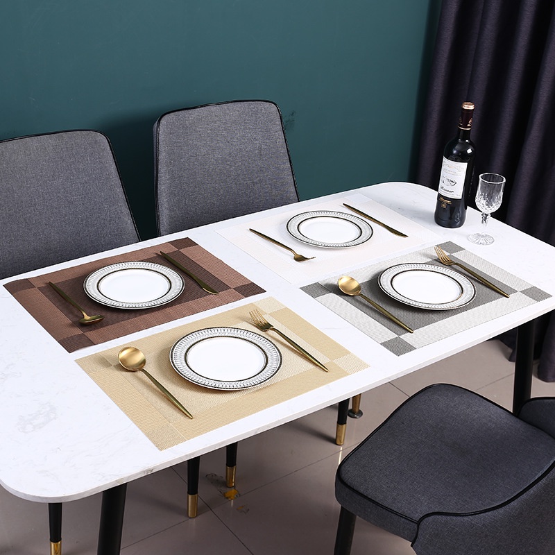 Tấm lót đĩa ăn placemat, miếng lót bàn ăn bằng nhựa PVC kích thước 45x30cm Adela.T01