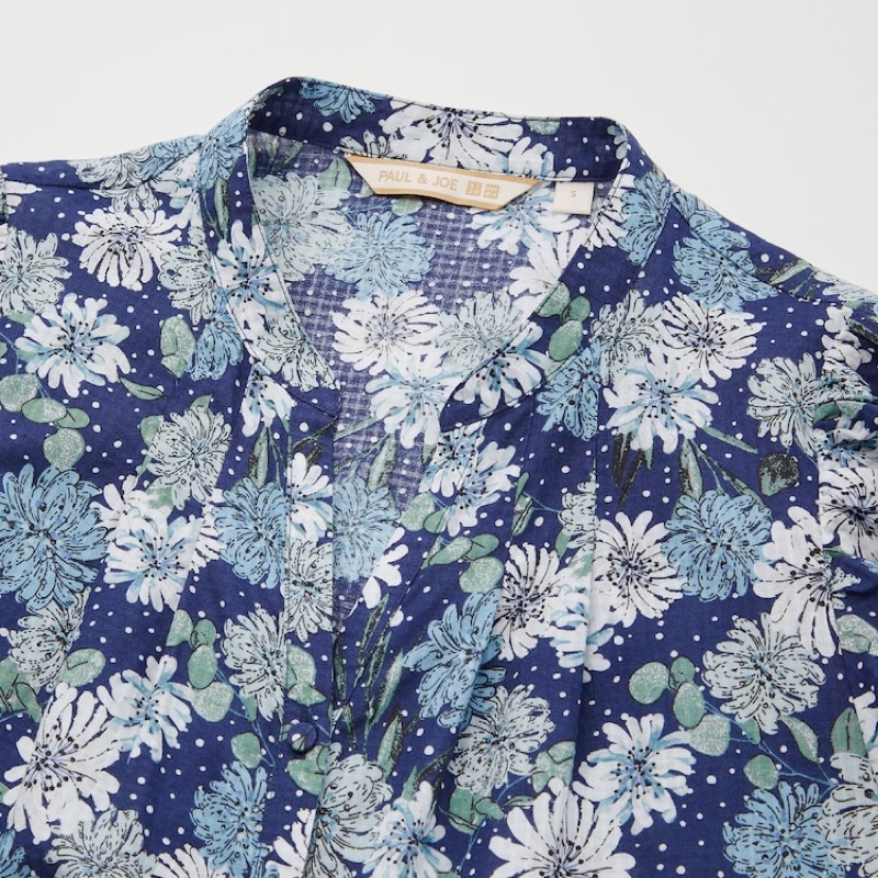 Đầm sơ mi hoa cổ tim xinh xắn, dễ thương Paul & Joe của UNIQLO