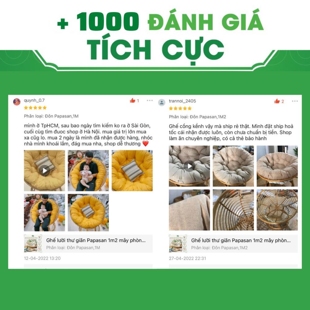 Ghế lười thư giãn mây Papasan Đôi 1M8 phòng ngủ cho bé decor ban công nằm thư giãn, trang trí phòng khách / Đà Nẵng
