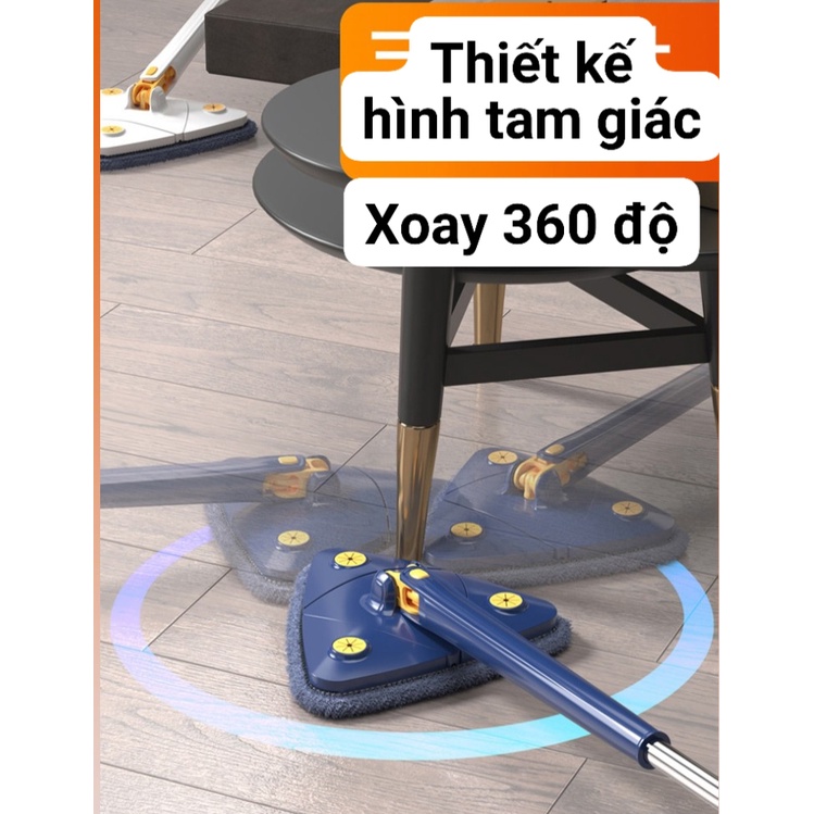 Cây lau nhà, chổi lau nhà tự vắt hình tam giác xoay 360 thông minh