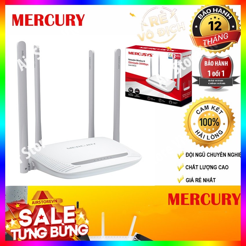 BỘ PHÁT WIFI MERCURY MW325R - XUYÊN TƯỜNG 4 ANTEN ( TRẮNG )