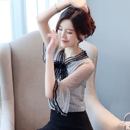 Áo Sơ Mi chiffon Tay Ngắn Phong Cách Hàn Quốc Thời Trang Mùa Hè Xinh Xắn Cho Nữ