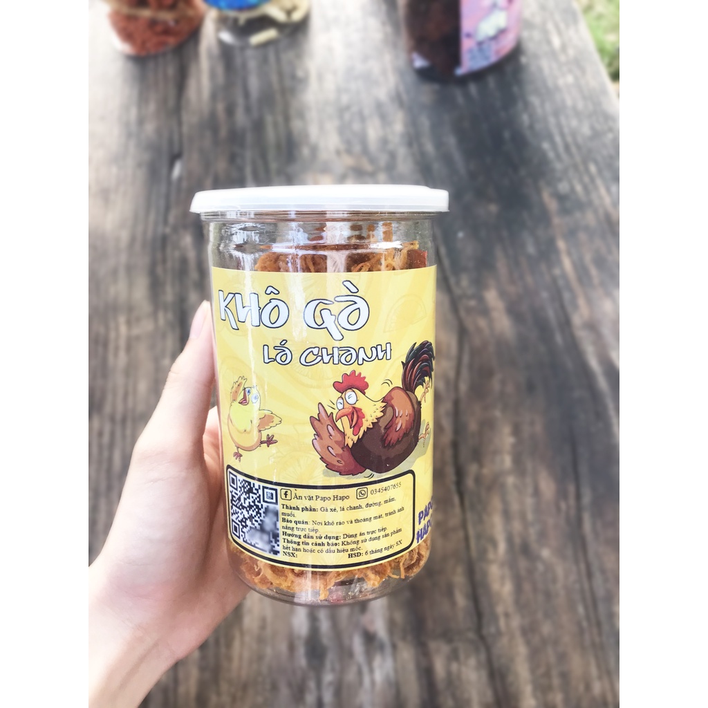 Khô gà lá chanh xé cay Papo HaPo 300gr đồ ăn vặt Hà Nội | BigBuy360 - bigbuy360.vn
