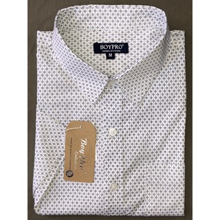 [GIẢM 30K CHO ĐƠN >=250K] Áo Sơ Mi Hoa Văn Vạt Ngang BP044 (Trắng Họa Tiết)