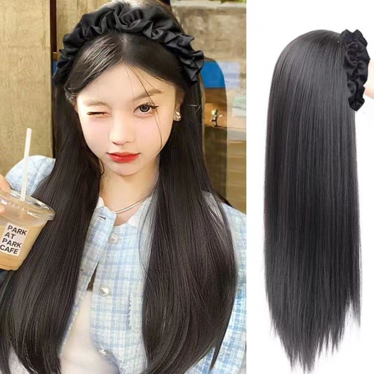 Tóc Giả Dài Thẳng Tự Nhiên Kèm Tóc Giả Và Băng Đô Cài Tóc Dễ Sử Dụng Cho Nữ